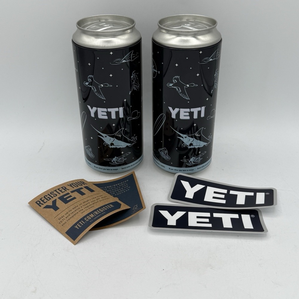 YETI Cooler Stash Can Soda Pop Top Safe Bank Authentic LOT OF 2 YETI‎ STICKERS